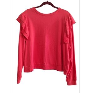 Forever 21 Coral Ruffled Sweatshirt Size 3X